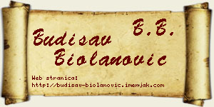 Budisav Biolanović vizit kartica